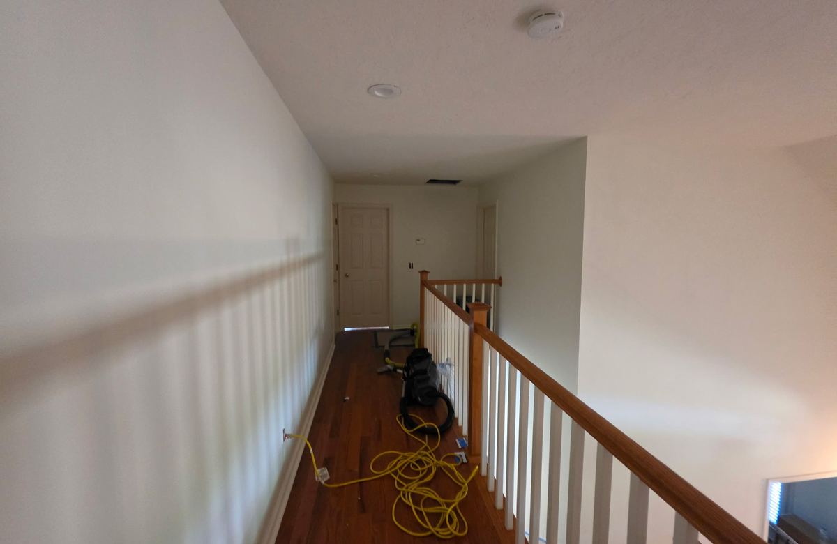 The same upstairs hallway repainted and put back together